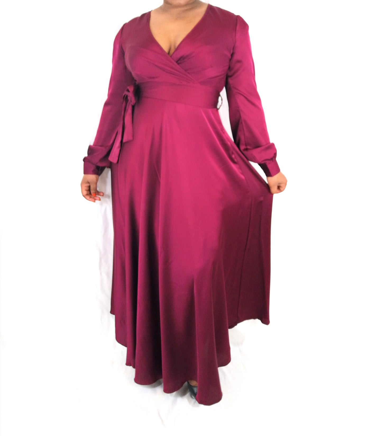 Robe évasée satin