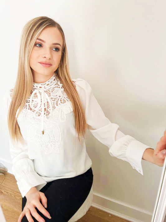 Haut Chic Blanc avec dantelle