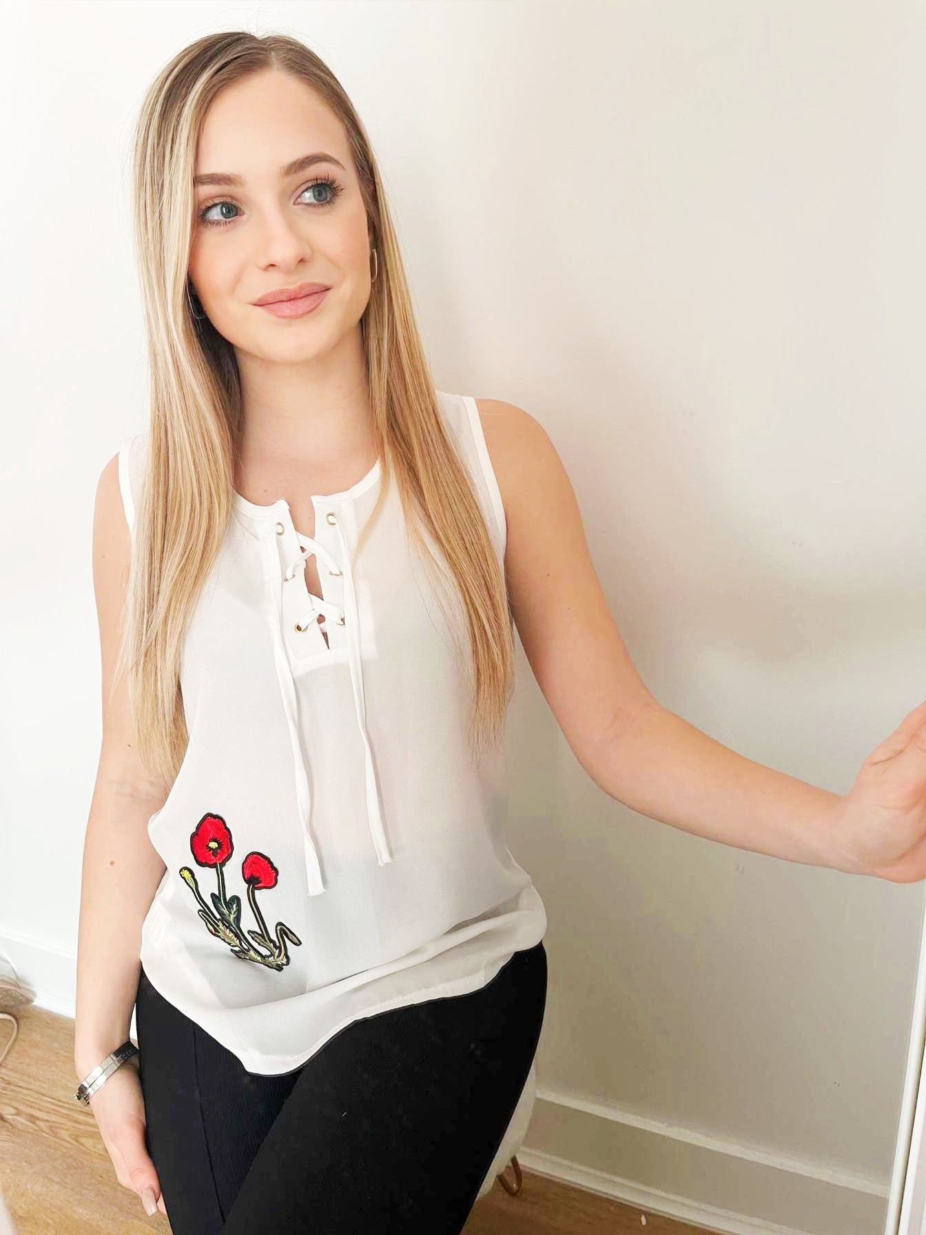 Blouse floral manche courte