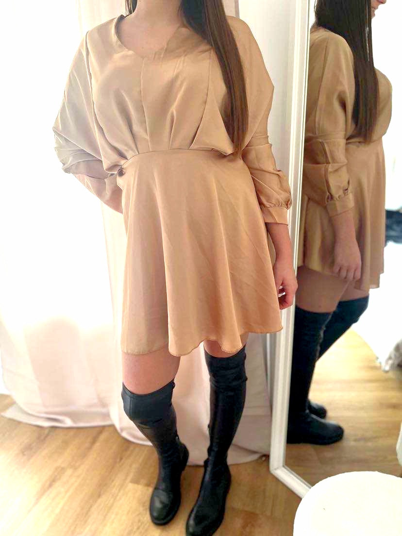 Tunique en Satin champagne