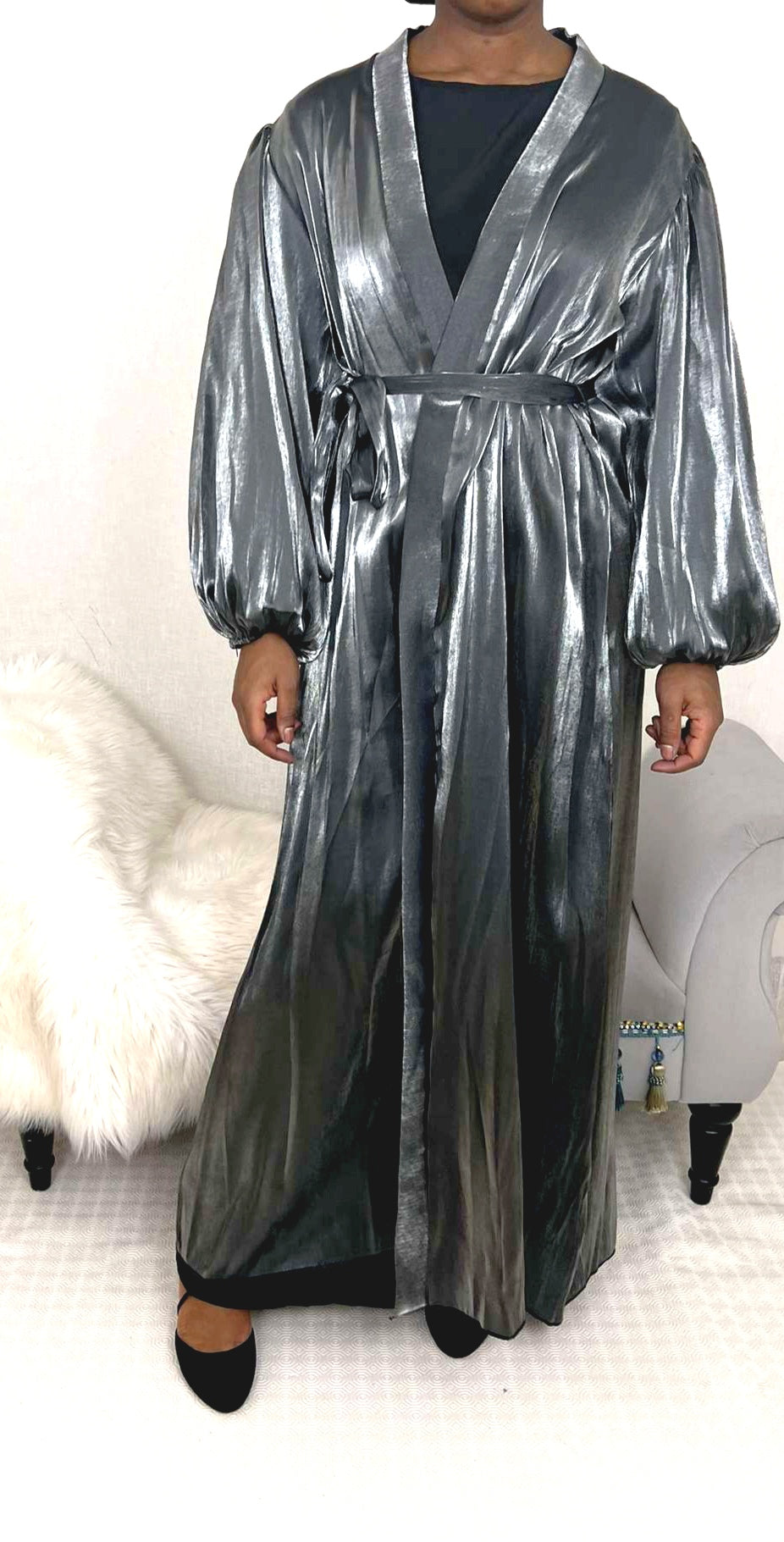 Kimono brillant gris