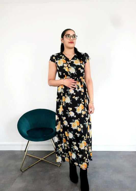 Robe manche court en mousseline