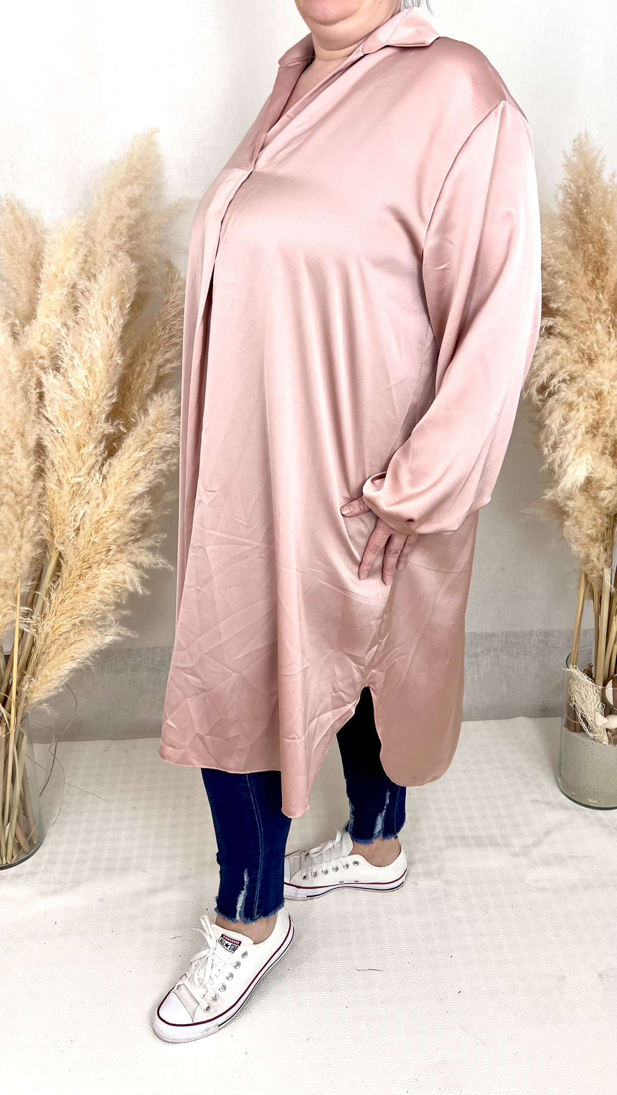 Chemise Longue en Satin