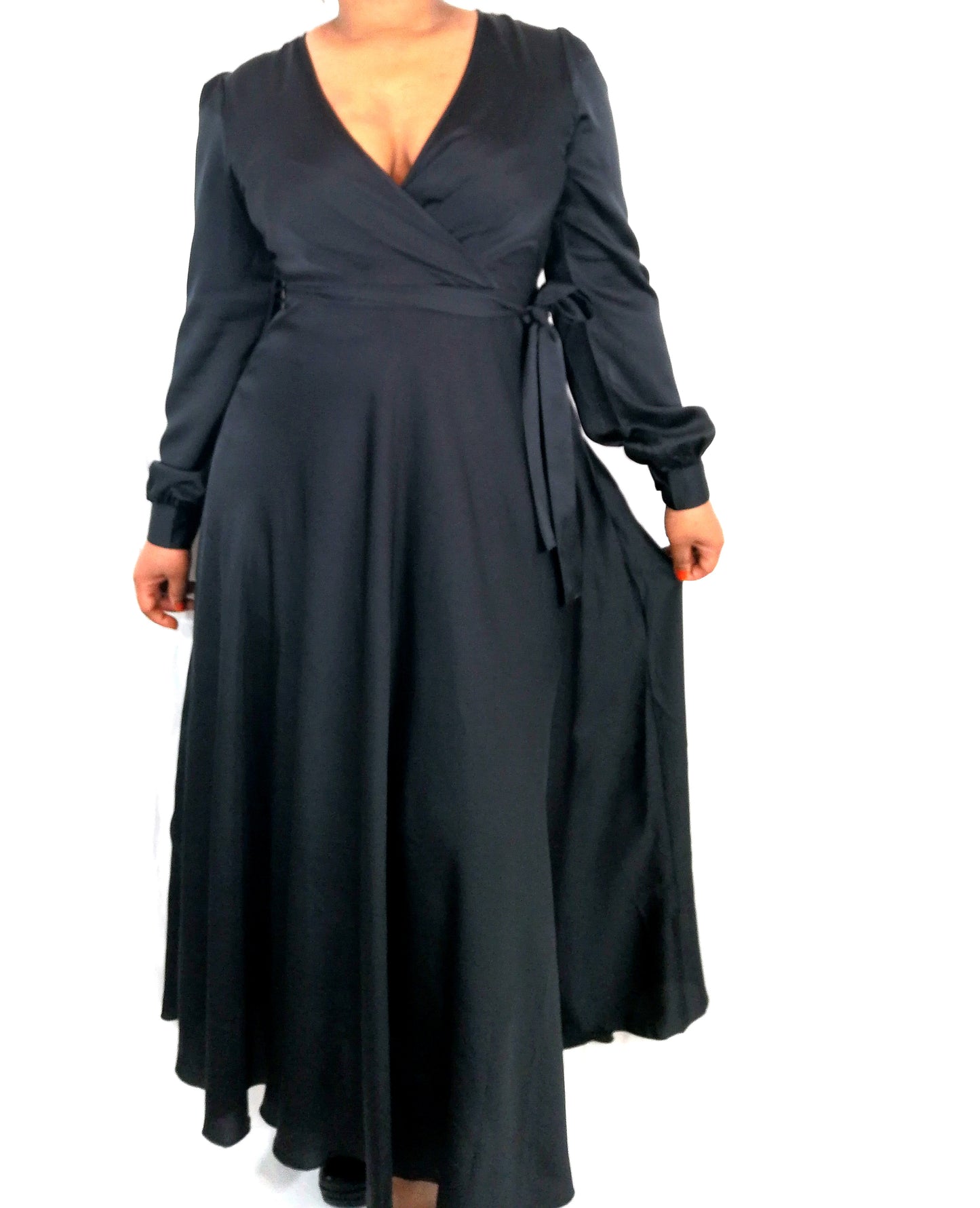 Robe évasée satin