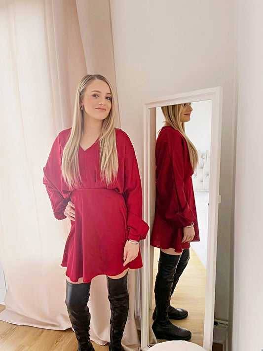 Tunique satin rouge
