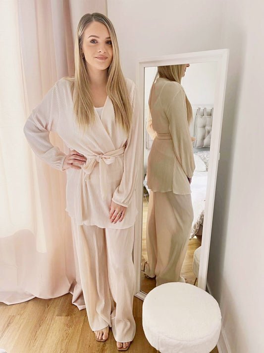 Ensemble plissée rose pale