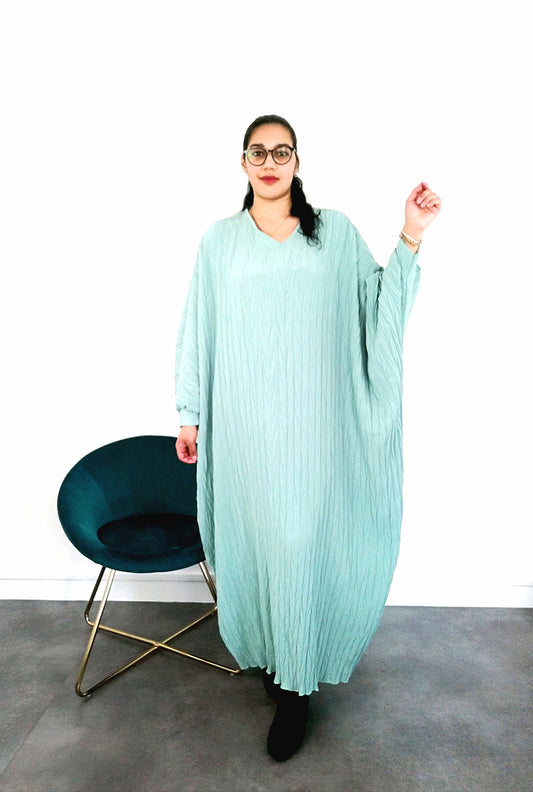 Abaya plissée manche Chauve-souris