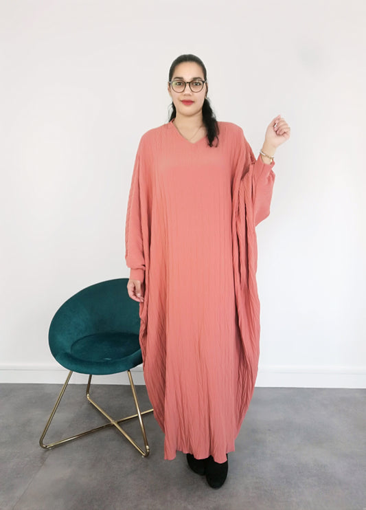 Abaya plissée manche Chauve souris