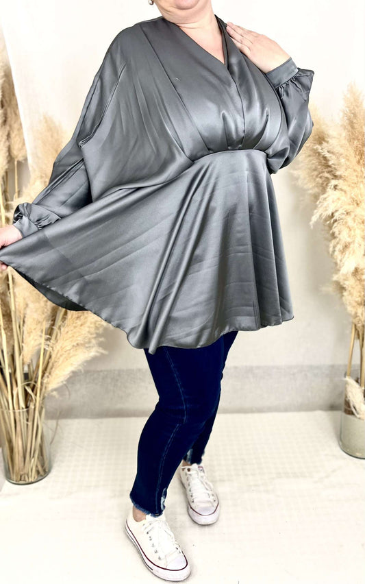 Tunique satin gris