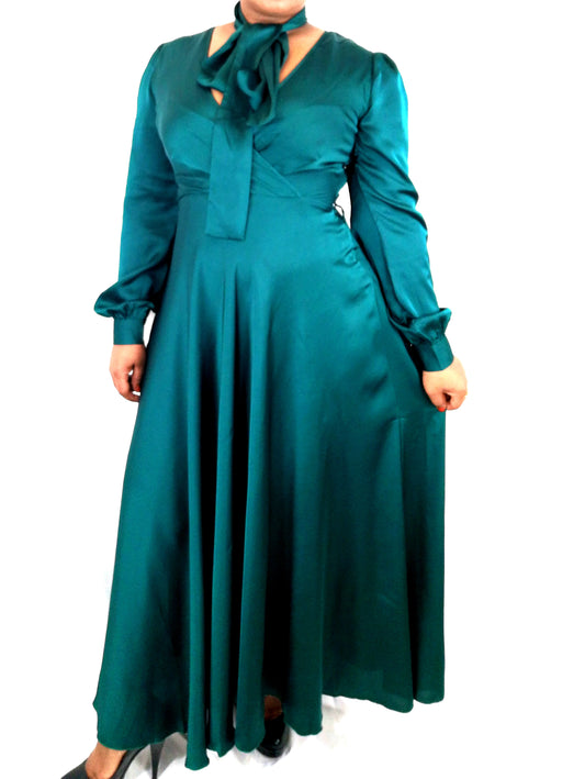 Robe évasée satin